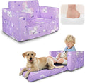 Kids Couch, 2-in-1 Kids Fold Out Sofa, Convertible Toddler Couch to Lounger by Beavtaens