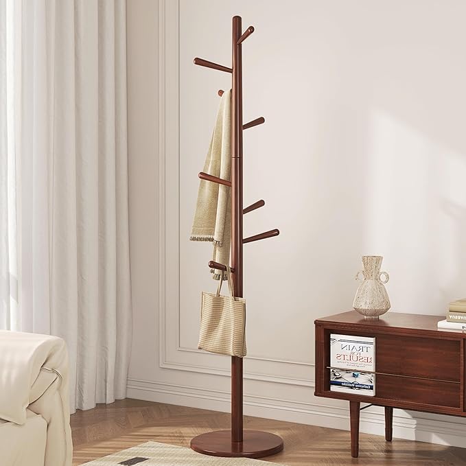 CozyDH Coat Rack Freestanding Solid Wood Coat Rack Stand, Coat Tree Freestanding - Image 7