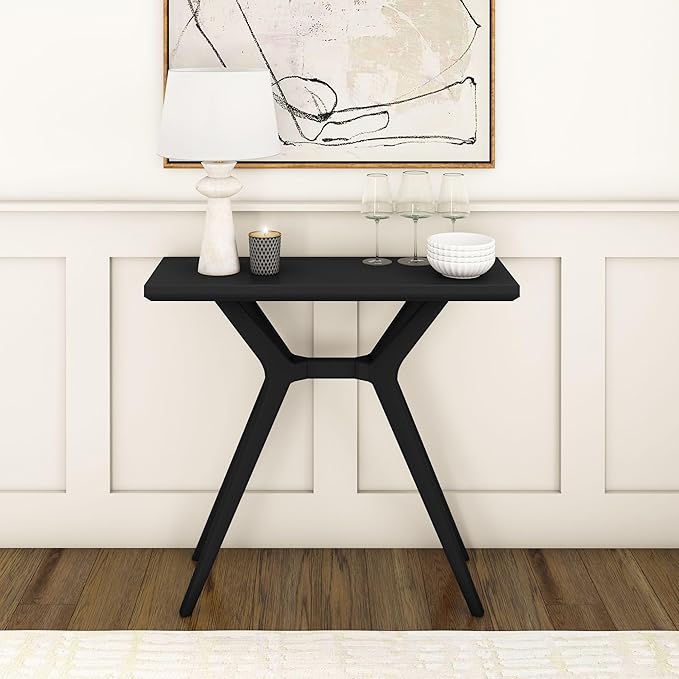Plank+Beam Verso Console Table, 36 Inch Solid Wood Modern Sofa Table, Narrow by PlankBeam