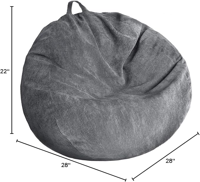 Stuffed Animal Storage Bean Bag Chair Cover Washable Ultra Soft Corduroy Bean - Image 9