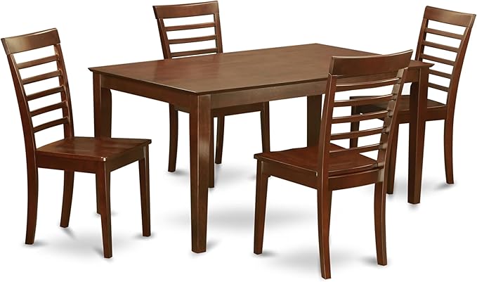 East West Furniture CAML5-MAH-W 5 Piece Kitchen Table Set by EastWestFurniture