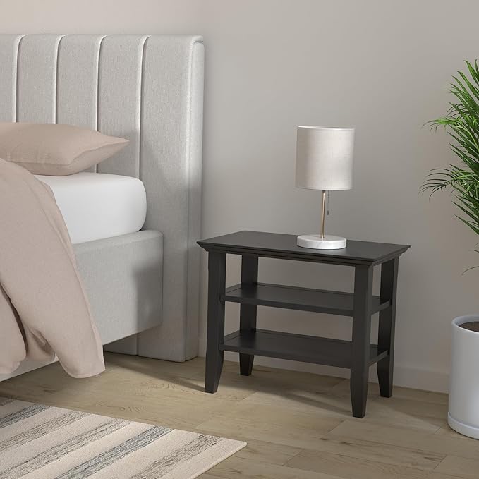 SIMPLIHOME Acadian 14-inch Wide Solid Wood Narrow End Table in Black, - Image 2