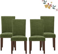 Parsons Dining Chairs Set of 4, Upholstered Nailhead Dining Room Kitchen Side by COLAMYINC