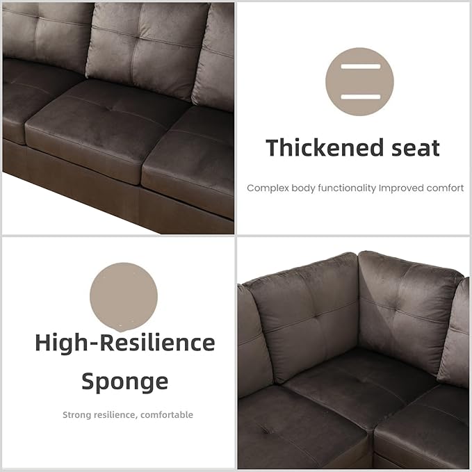 L Shaped Sectional Couches for Living Room, Modern Modular Sectional Sofa - Image 5