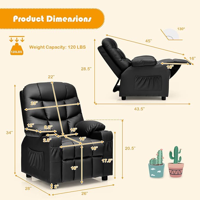 Costzon Kids Recliner Chair - Image 3