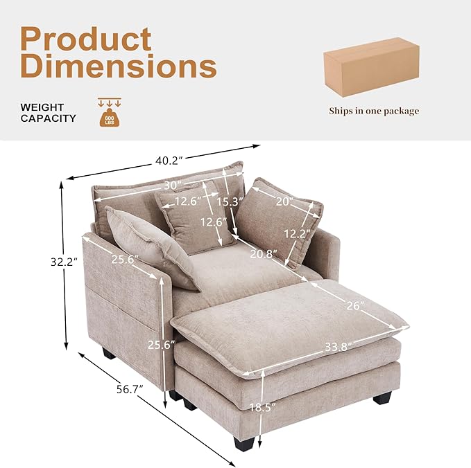 Furniliving Oversized Accent Chairs - Image 2