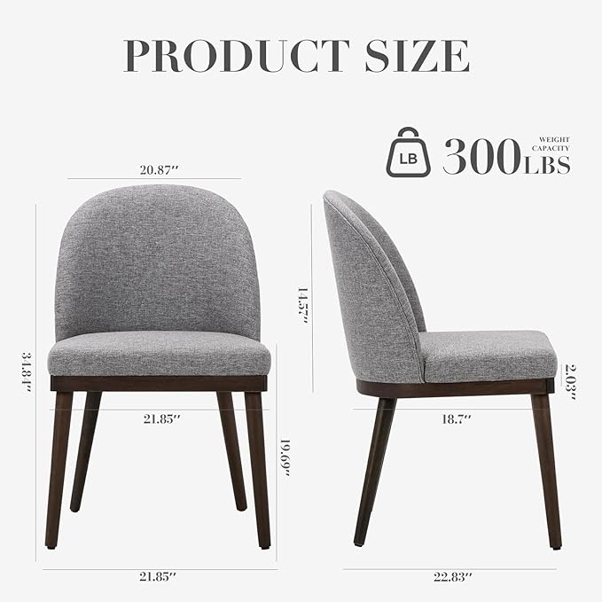 COLAMY Upholstered Dining Chairs Set of 6, Wooden Kitchen Chairs - Image 2