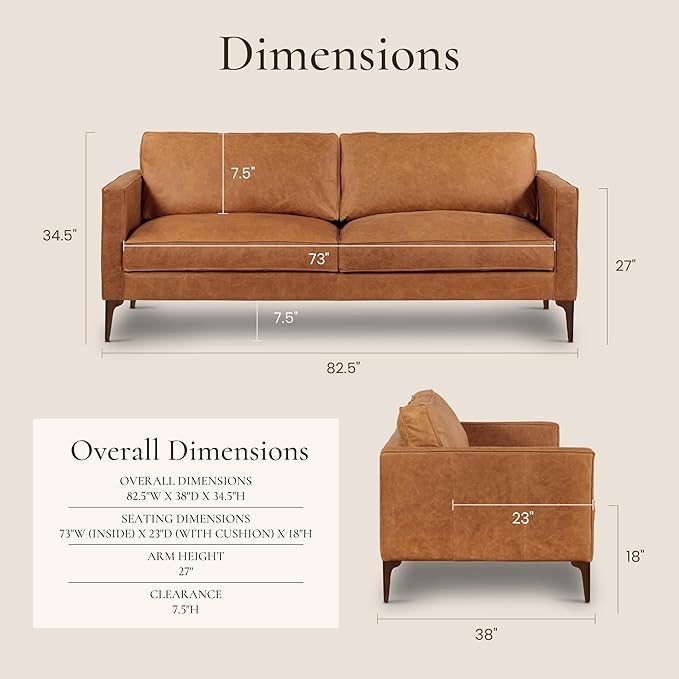 POLY & BARK Mateo Leather Sofa in Full-Grain Pure-Aniline Italian Tanned - Image 2