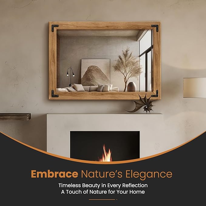 Full Length Mirror with Wooden Frame, Bedroom Decor, Hanging or Leaning - Image 3