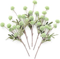 Floroom 5pcs Elf Green Faux Silk Mums Artificial Flowers, Bulk Fake Small Mini by Floroom