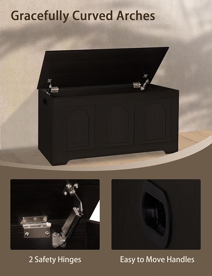 DINZI LVJ Storage Chest, 39.4” Wooden Toy Box - Image 4