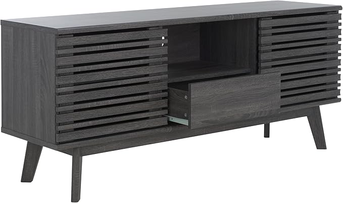 SAFAVIEH ESMA TV Stand for up to 60" Flatscreen – Distressed Black, Low - Image 5