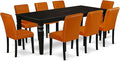 East West Furniture LGAB9-BLK-61 9 Piece Dining Set Includes a Rectangle Dining by EastWestFurniture