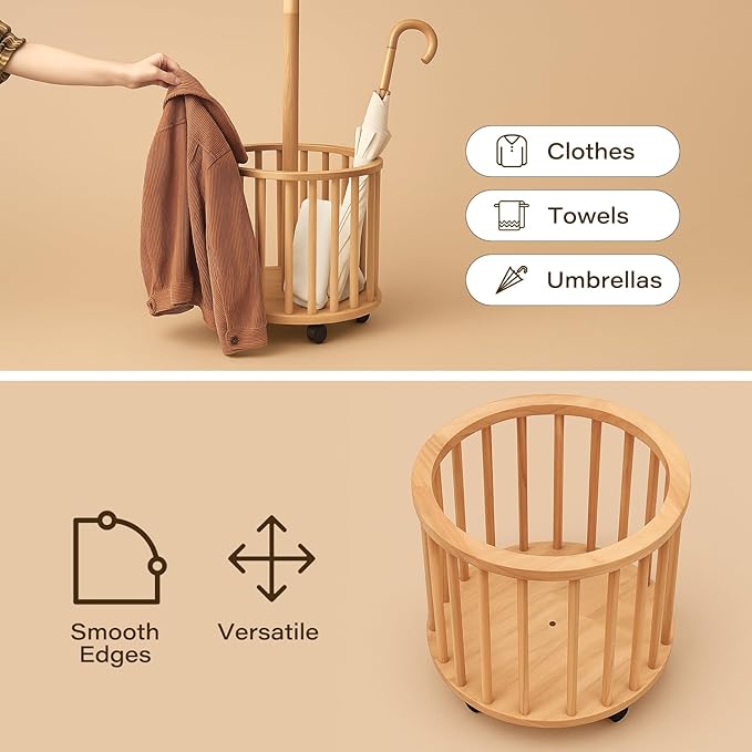 CozyDH Solid Wood Coat Rack Freestanding - Image 4