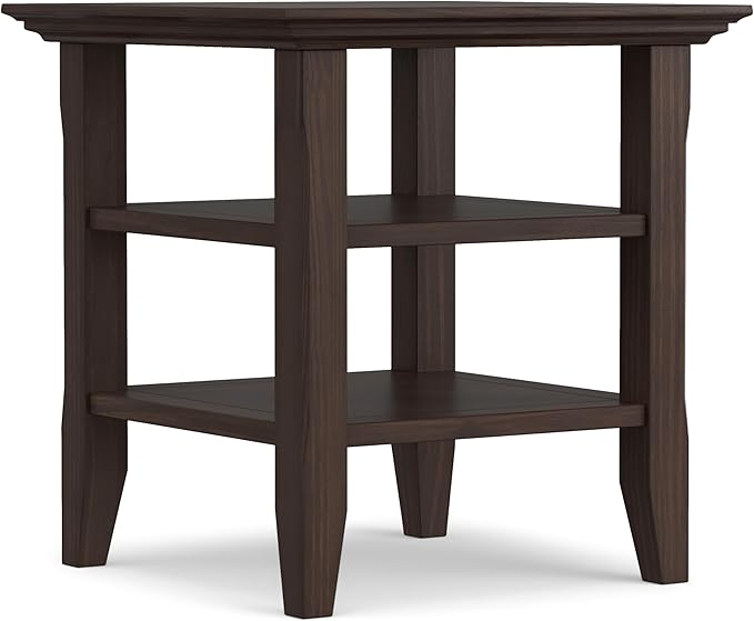SIMPLIHOME Acadian SOLID WOOD 19 inch Wide Square Transitional End Table in by SimpliHome