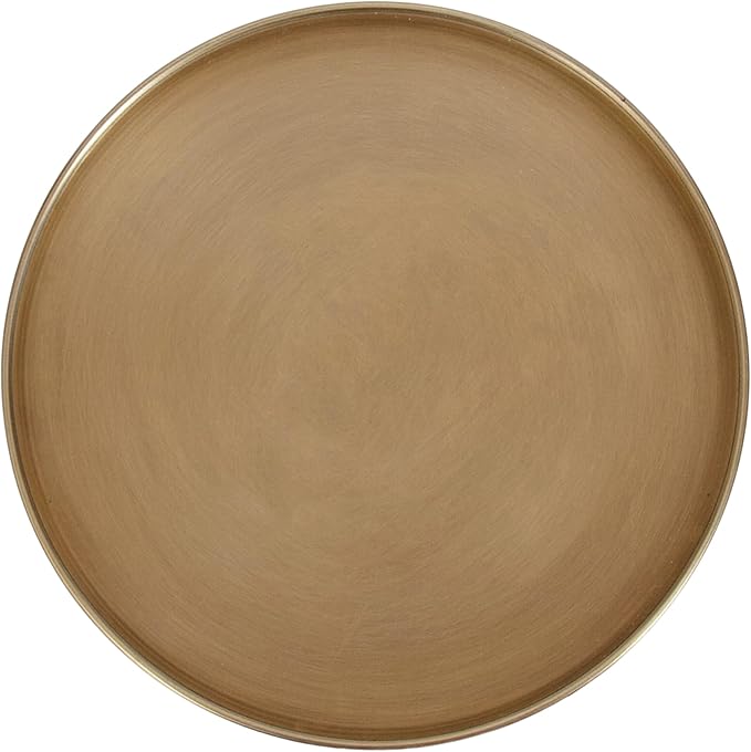 Kate and Laurel Tira Elegant Round Drink Table, 10 x 22, Antique Brass and Black - Image 8