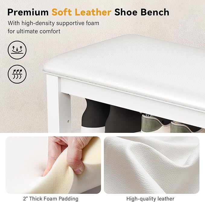 Shoe Bench Storage Rubberwood - Image 5