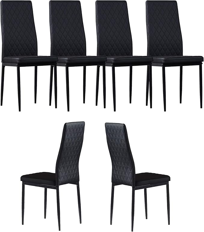 JT Modern Minimalist Dining Chair Fireproof Leather Sprayed Metal Pipe Diamond by JT