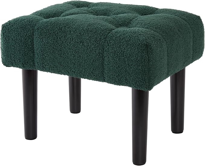 HOUCHICS Fur Padded Foot Stool, Small Ottoman Rest - Image 9