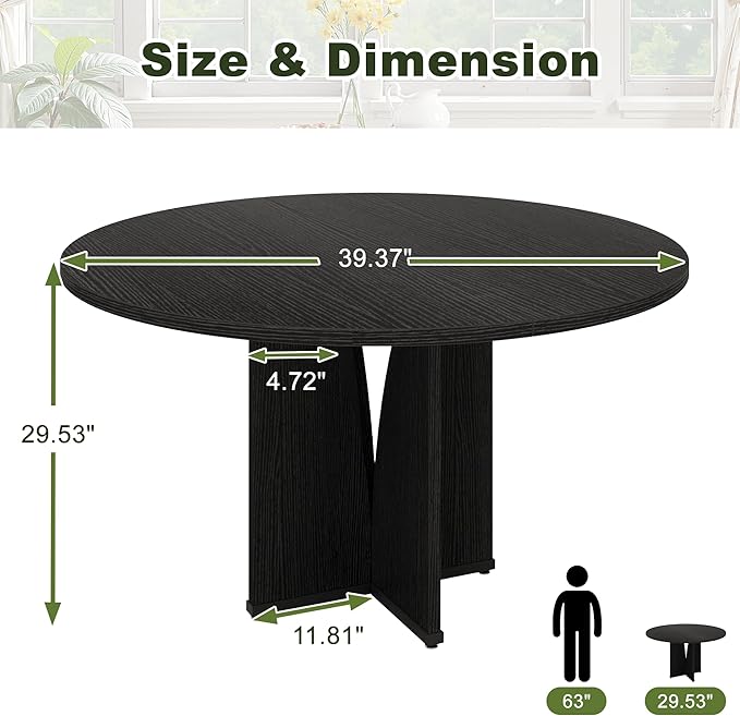 NicBex 39 Inch Round Dining Table - Image 2