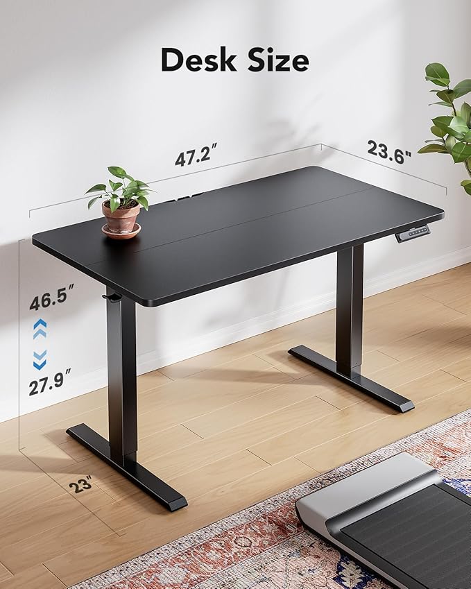 HUANUO 48" x 24" Electric Standing Desk Adjustable Height, 4 Memory Height - Image 3