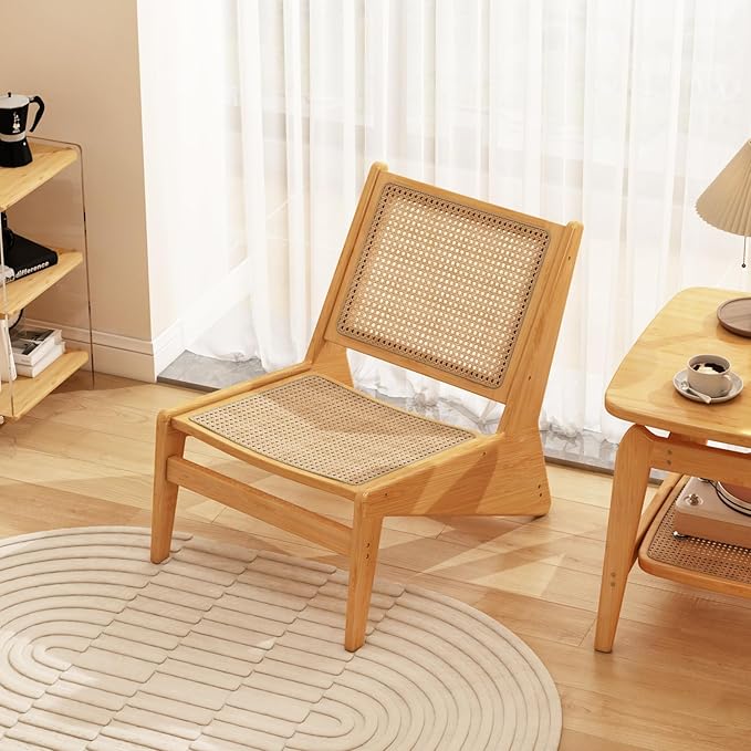 Rattan Accent Chair for Living Room, Mid Century Side Chair, Comfy Bamboo - Image 6