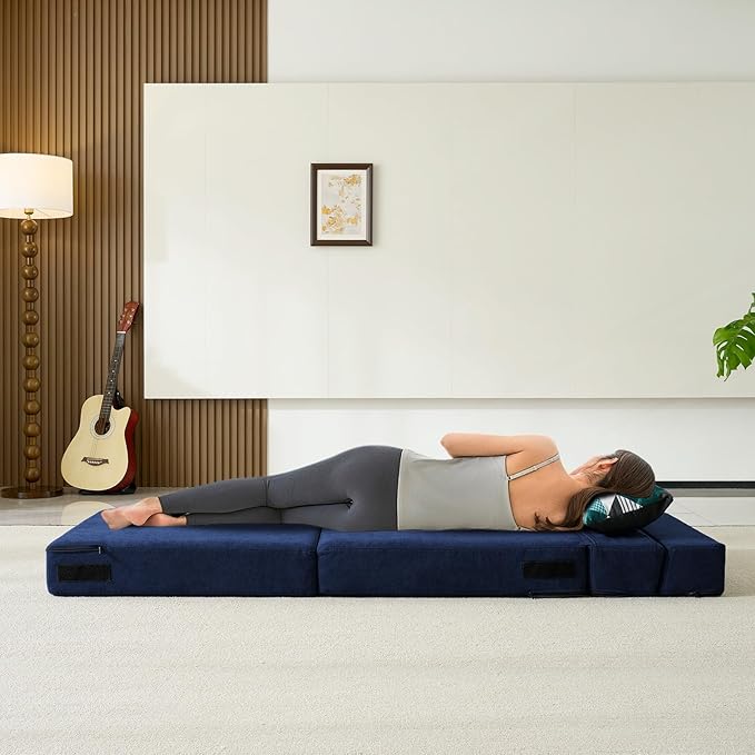 Folding Sofa Bed with Pillow Memory Foam Convertible Sleeper Chair Bed Couch - Image 2