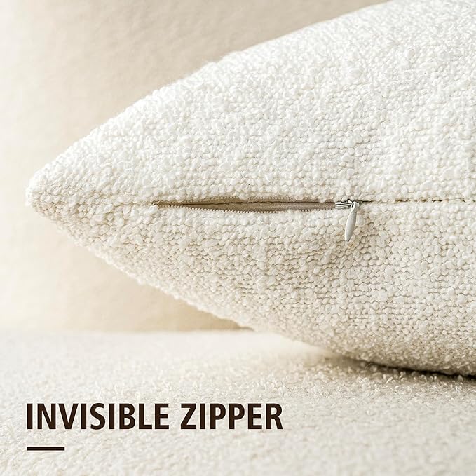 Foindtower Pack of 2, Decorative Textured Boucle Throw Pillow Covers Accent - Image 2