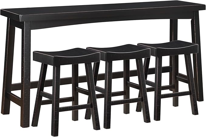 Lexicon Bar Table Set for 3, Small Kitchen Table Set Kitchen Island Table - Image 2