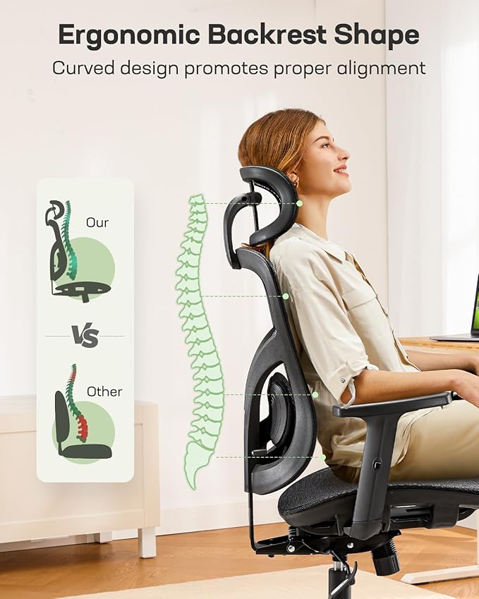 Marsail Ergonomic Mesh Office Chair, Ergonomic Gaming Chair - Image 7