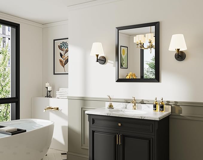 24x30 Inch Black Bathroom Mirror - Image 9