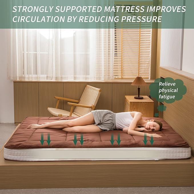 MAXYOYO Futon Mattress, Japanese Floor Mattress Queen Size, Quilted Bed - Image 3