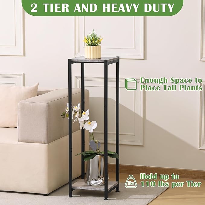 Extra Tall Plant Stand Indoor, 40 Inch Plant Stands, 2 Tier Metal Plant Stand - Image 4