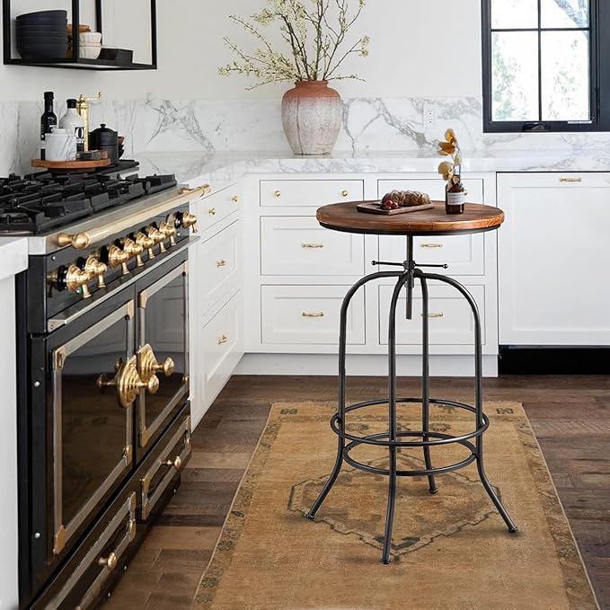 Rustic Bar Table Vintage Bistro Table Industrial Pub Table - Image 7