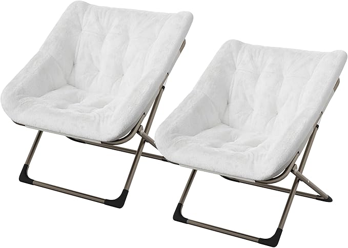 Comfy Chair for Adults, Foldable Living Room Chairs, Soft Faux Fur Folding - Image 9