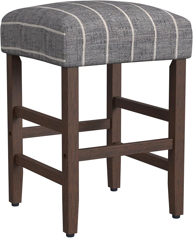 HomePop Home Decor Classic Open-Back Counter Height Barstool Square 24 Inch Bar by HomePop