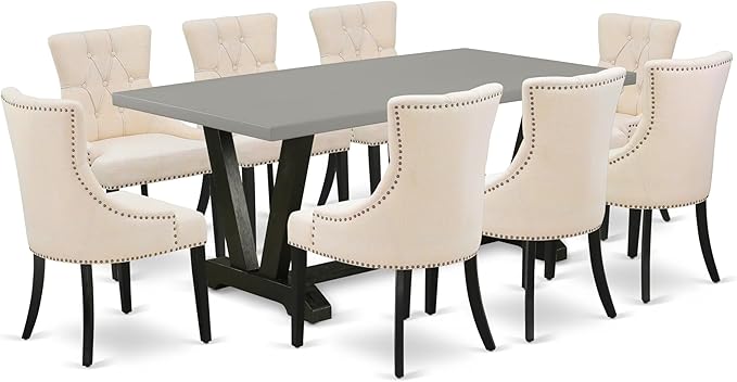 East West Furniture V697FR102-9 9 Piece Dining Room Set Includes a Rectangle by EastWestFurniture
