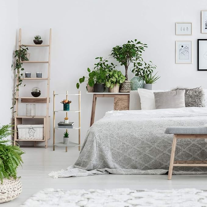 LITA Modern Wood Side Table, Triangular Accent End Table Plant Night Stand - Image 8