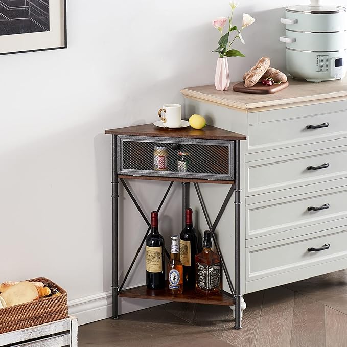 VECELO Cabinet/Table, 3-Tier Display Shelves - Image 4
