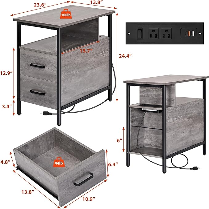 Side Table, Narrow End Table - Image 3
