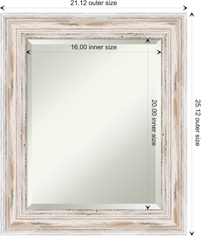 Amanti Art White Bathroom Mirror - Image 4