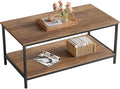 SAYGOER Coffee Table with Storage 2-Tier Industrial Center Table by Saygoer