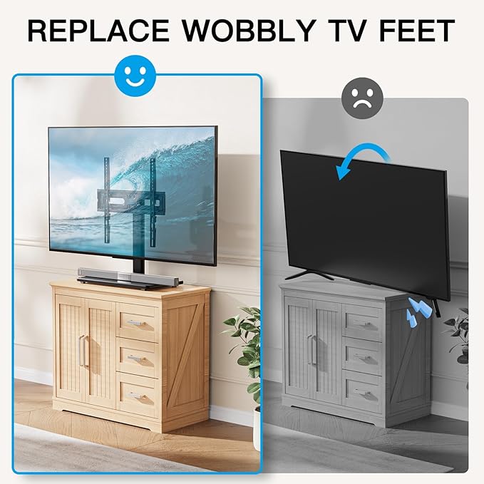 PERLESMITH Universal Swivel TV Stand-Table Top TV Stand - Image 6
