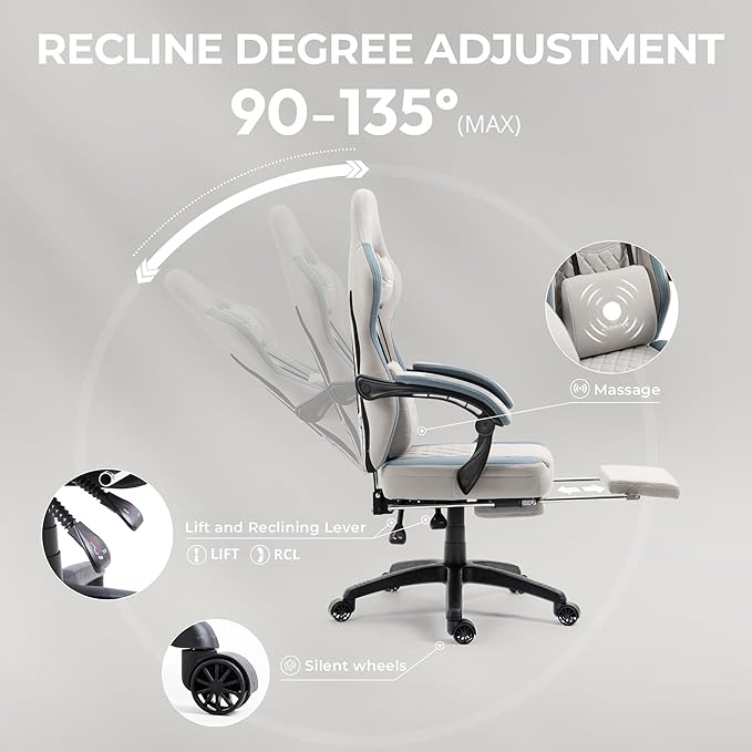 Dowinx Gaming Chair Breathable Fabric Game Chair - Image 7