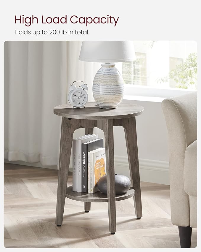 VASAGLE Side Table, Small Round End Table - Image 8