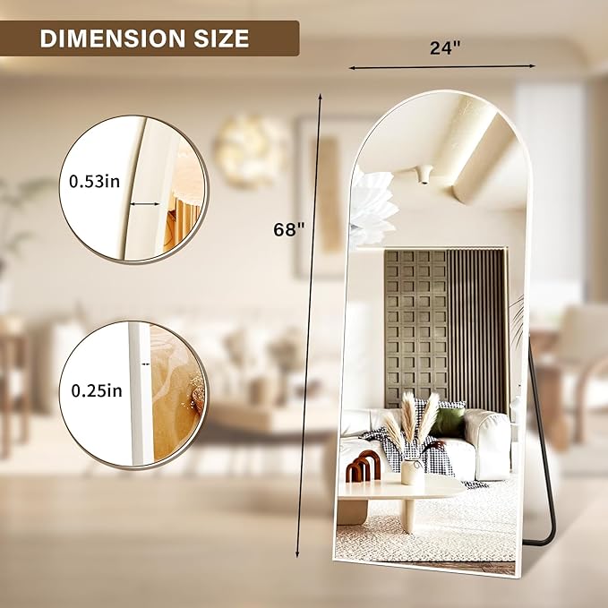 24x68 Arched Full Length Mirror Floor Mirrors - Image 5
