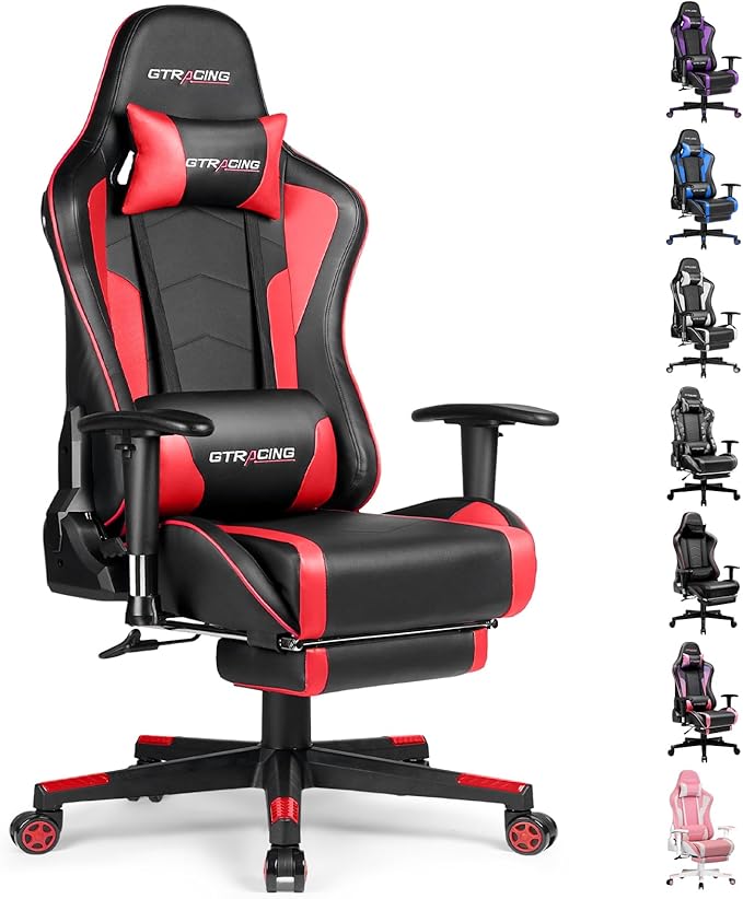 GTRACING Gaming Chair with Footrest Speakers Video Game Chair Bluetooth Music by GtracingDirect