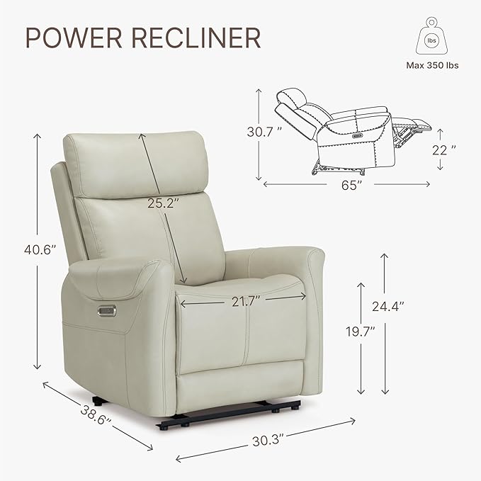 Leather Recliner Chair for Adults Wall Hugger RV Recliner - Image 3