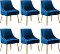Modern Velvet Dining Chairs Set of 6, Contemporary Upholstered Furniture by HOLILA