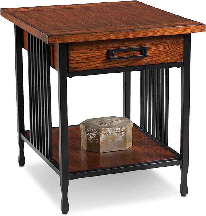 Leick Home Ironcraft Coffee Table, Solid Wood, 2 Drawers, 1 Display Shelf by LeickFurniture
